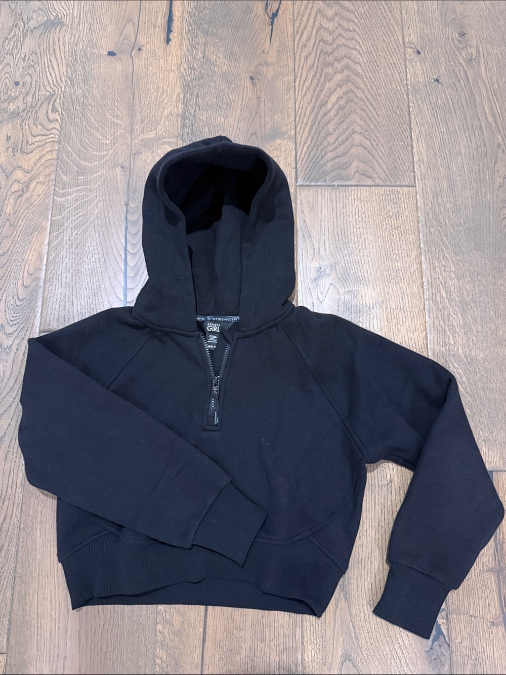 Athleta Black quarter zip hooded sweatshirt